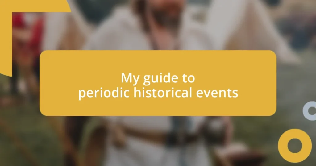 My guide to periodic historical events